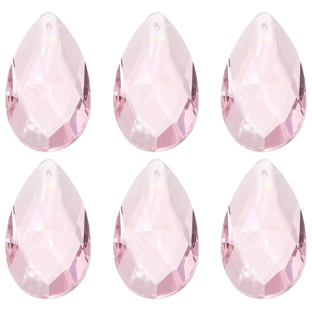 6960 K9 Crystal Pendants Teardrop Beads, 6 Pack 50mm Chandelier Prisms